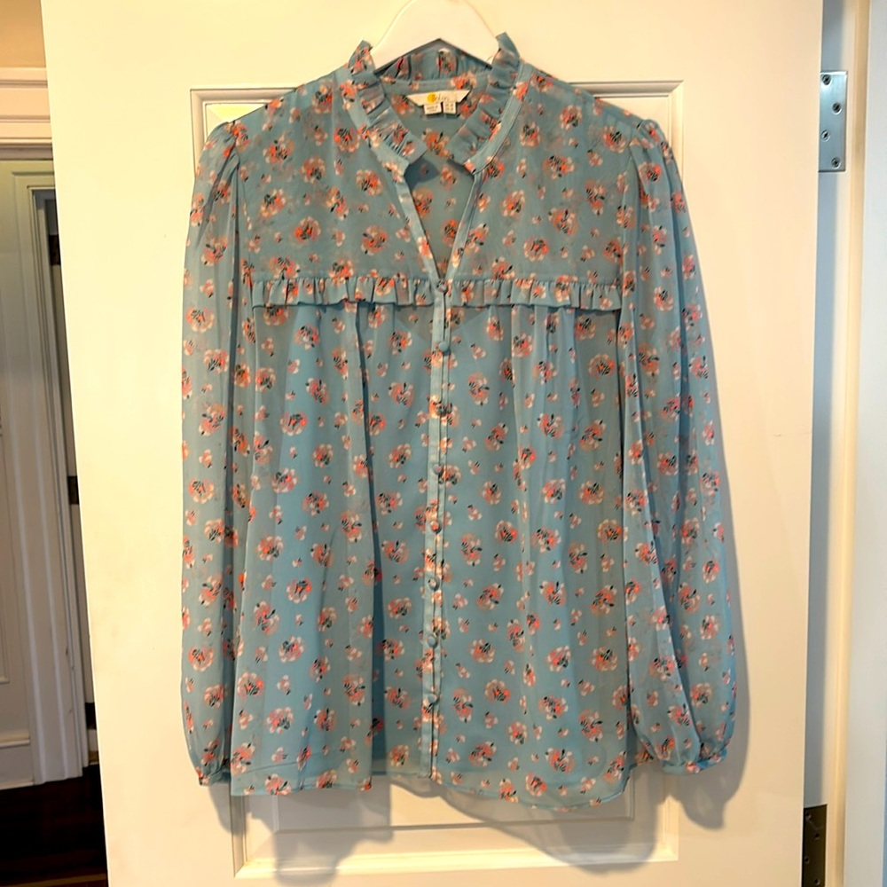 Boden Anya Blouse in Blue Floral